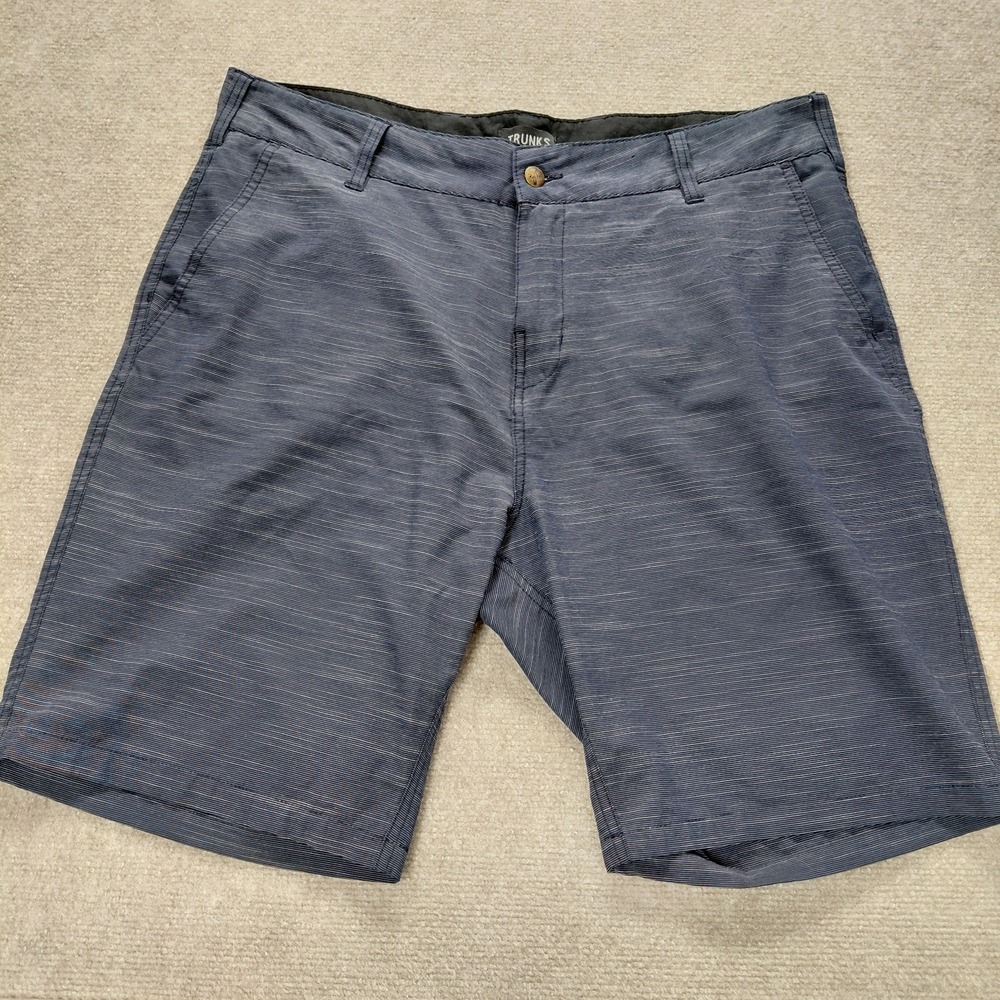 TRUNKS Heathered Navy Blue Shorts Mens 36 Stretch Pocket Casual 9.5" Inseam